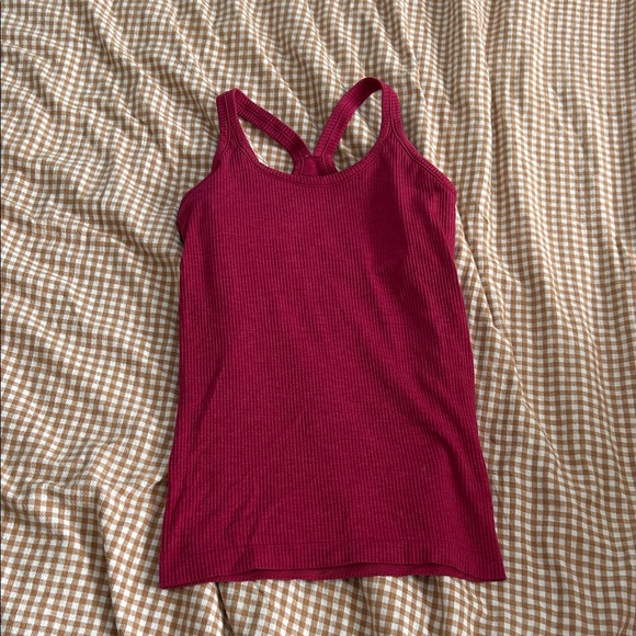 Lululemon Red Ribbed Tank Top - Picture 1 of 3